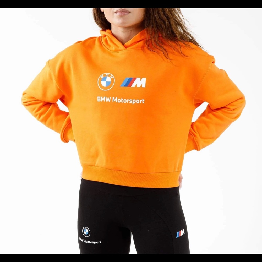 New With Tags Bad@$$ Puma BMW Orange Cropped Hoodie